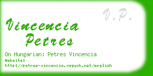 vincencia petres business card